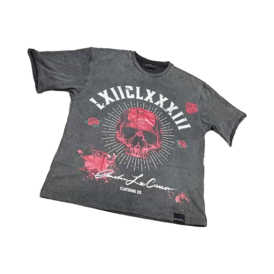 Acid Washed Red Skull T-Shirt