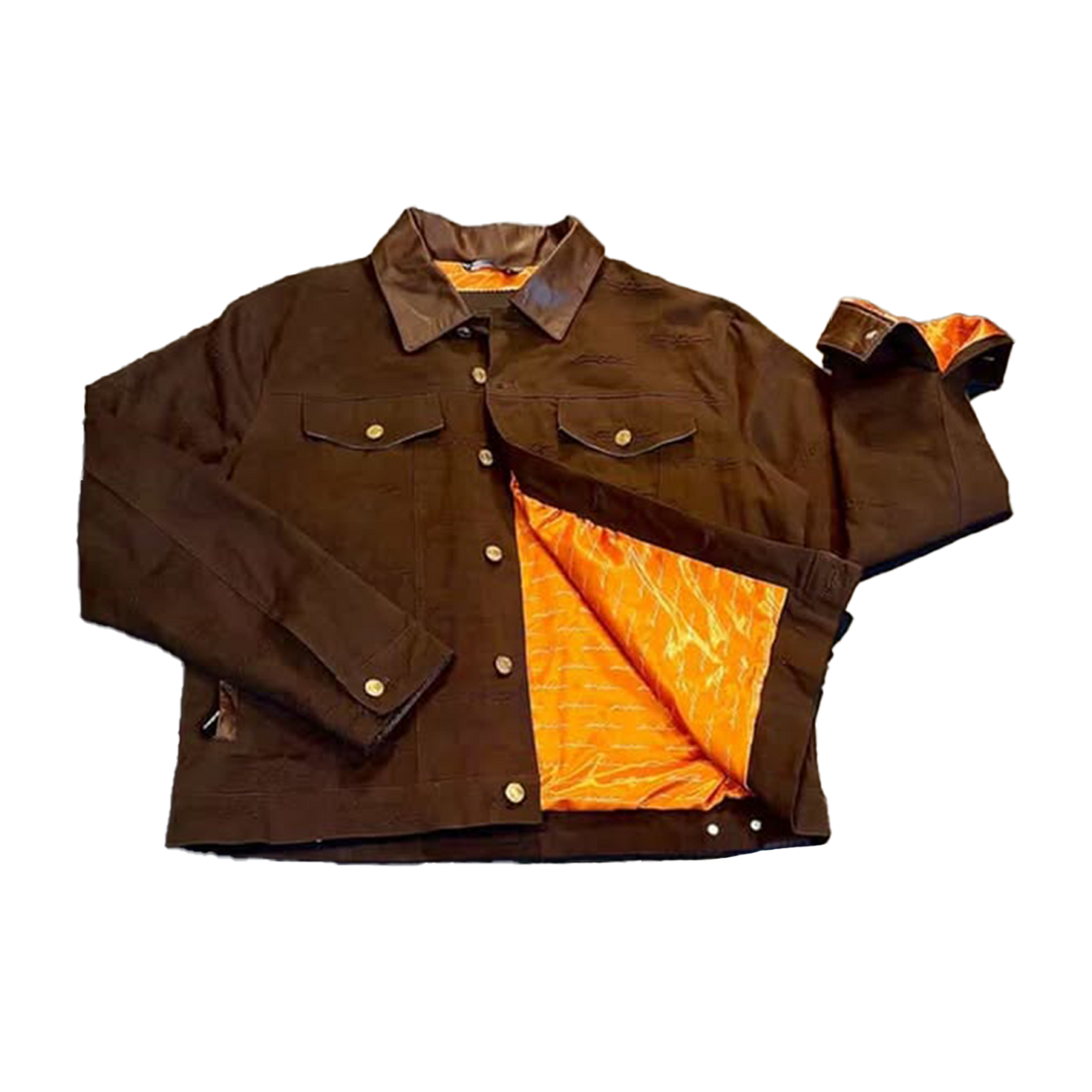 1 of 1 Denim & Leather Signature Embossed jacket (Large)