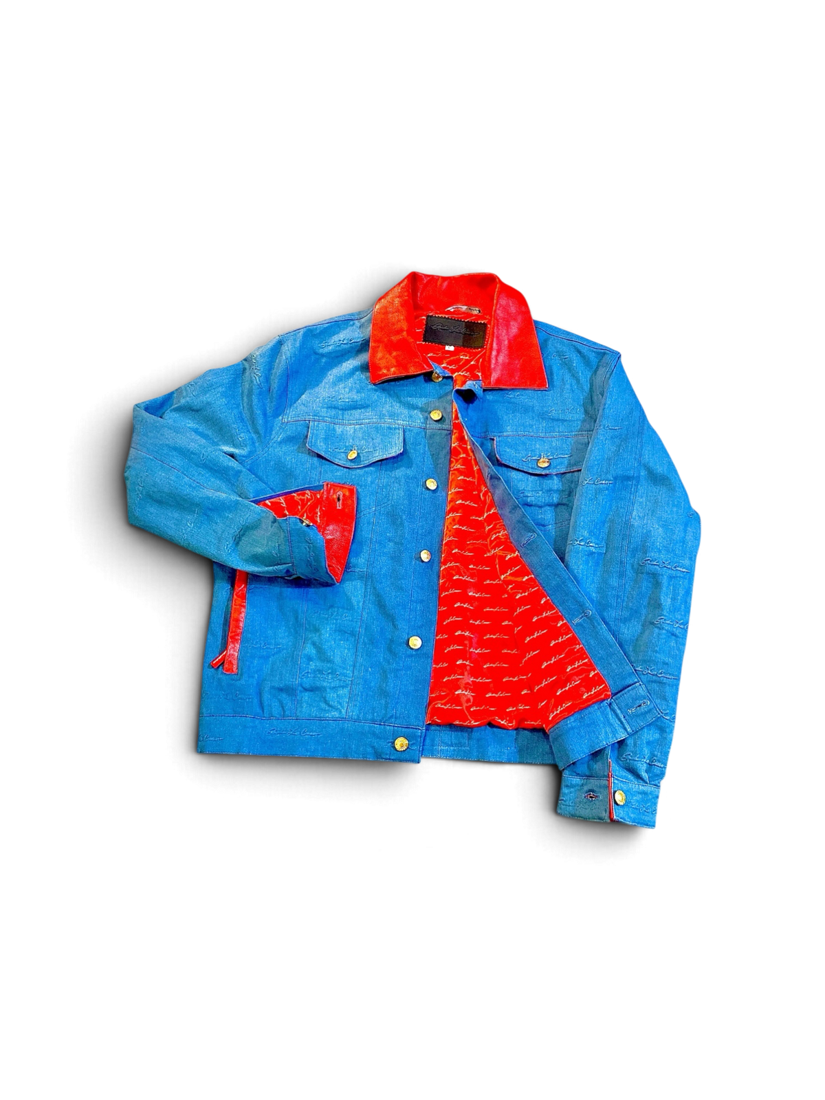 1 of 1 Denim & Leather Signature Embossed jacket (Large)