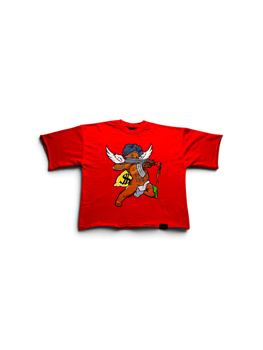 Fearless Angel Crop Tee (Red)
